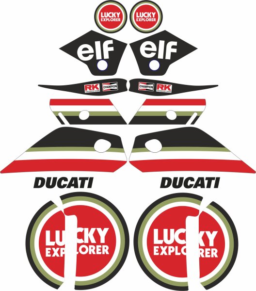 Dekorset "Lucky Explorer Edition" 16-teilig Ducati DesertX Bj. 22-25